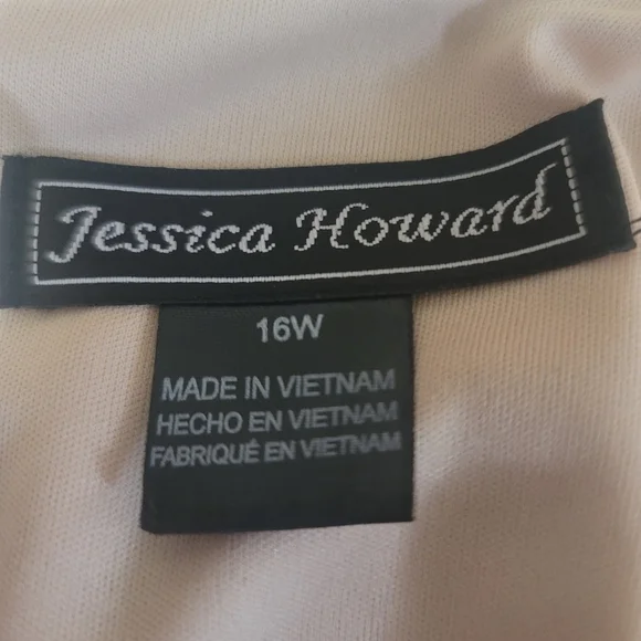 Jessica Howard Chic 3/4 Sleeves Black Polka Dot Mesh Fit & Flare Dress, 16W, NWT - Picture 8 of 11